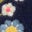 Velours-Sweater mit durchgehendem Reißverschluss-Marineblau Blumenstickerei