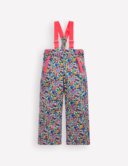 Pantalon imperméable pour tous les temps-Petites fleurs rose fluo