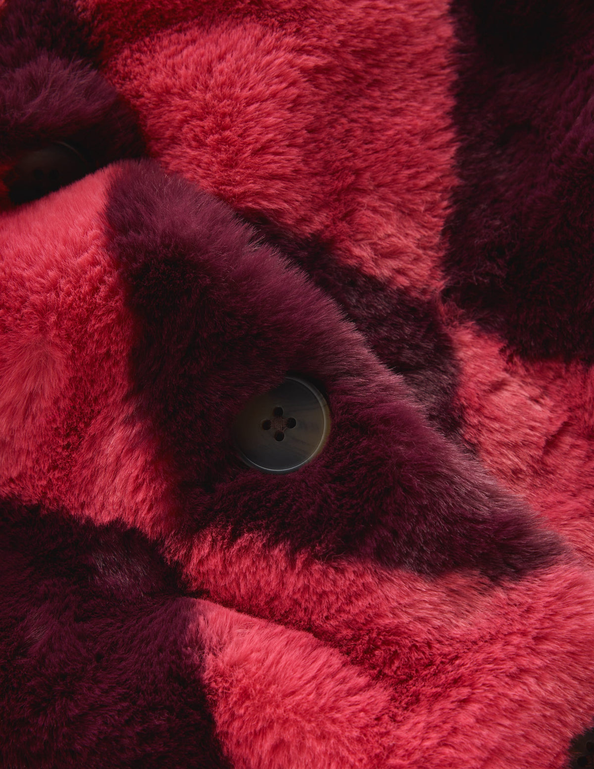 Verkürzte Kunstfelljacke-Rosa Argyle-4