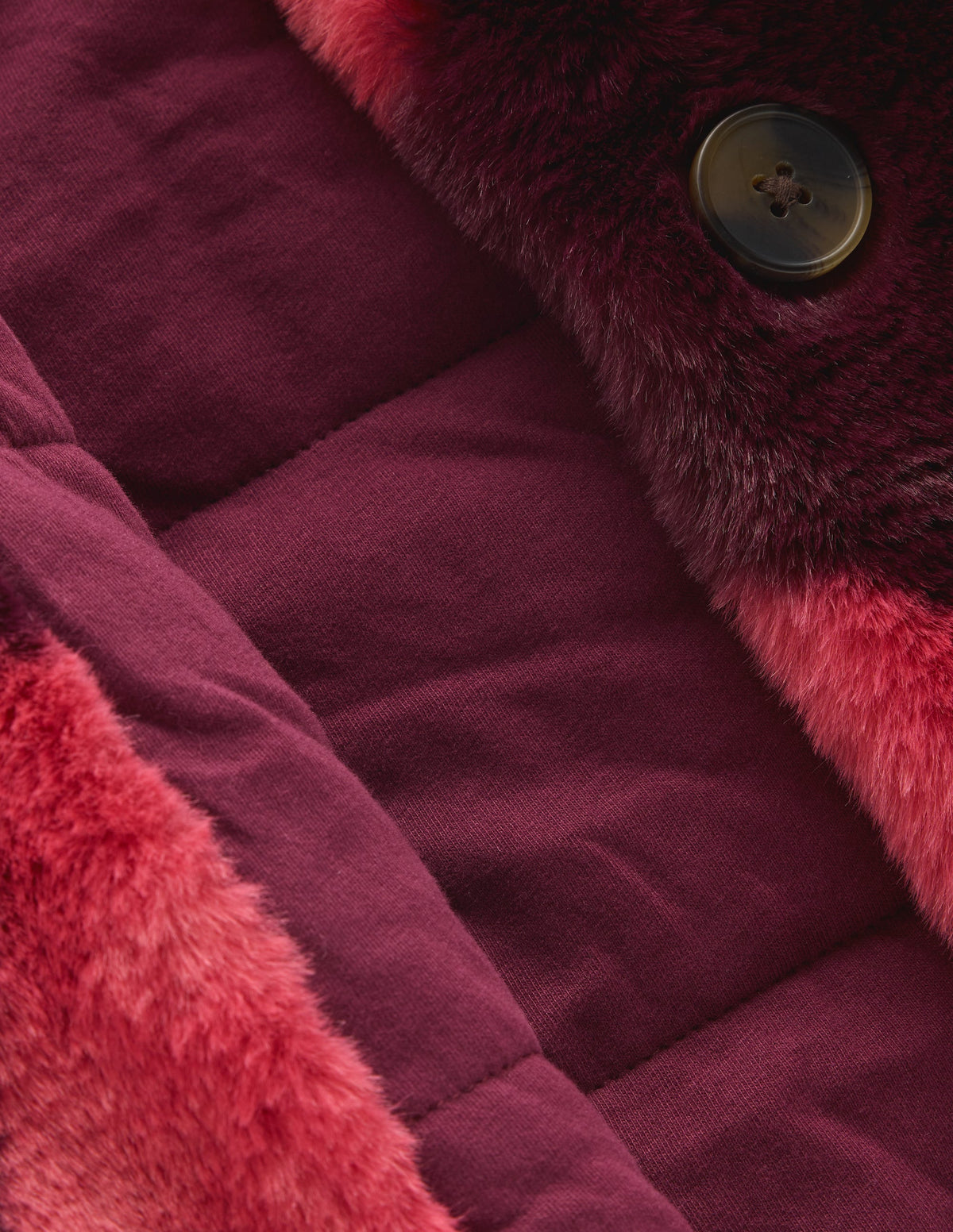Verkürzte Kunstfelljacke-Rosa Argyle - Image 6
