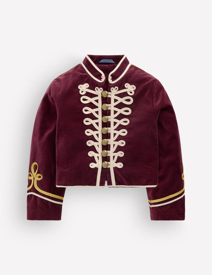 Militärjacke aus Samt-Kastanie