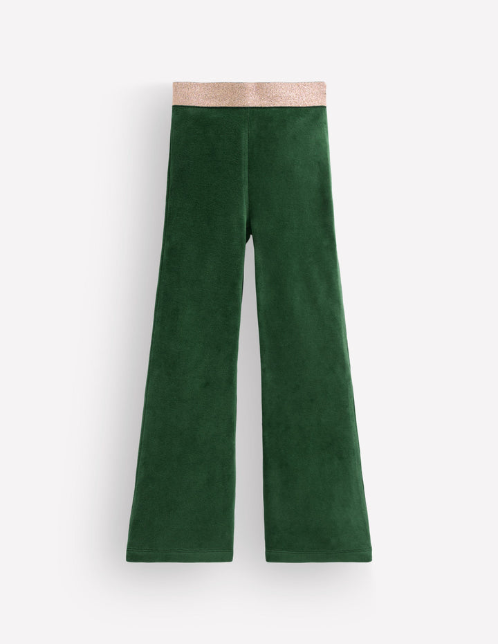 Ausgestellte Samtleggings-Jagdgrün