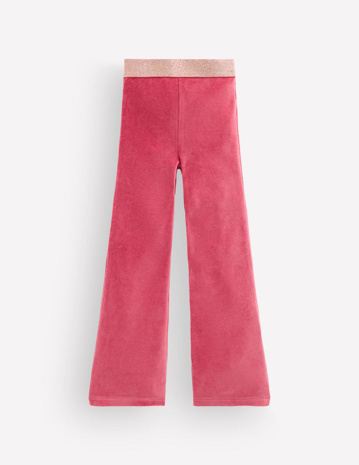 Ausgestellte Samtleggings-Kirschrot