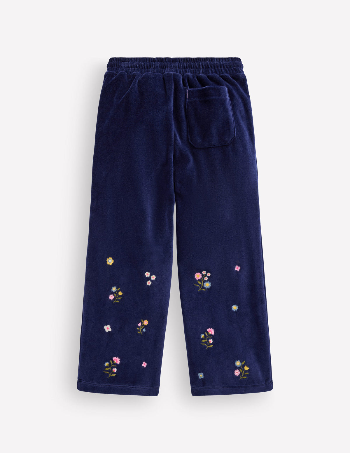 Velours-Jogginghose mit weitem Bein-Navy, Stickerei-3