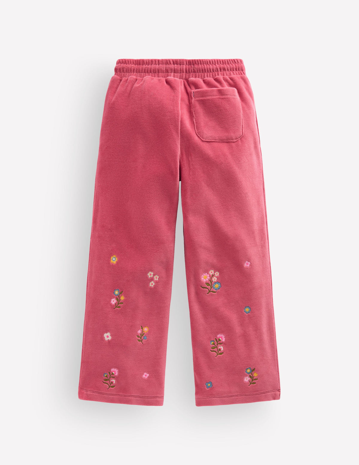 Velours-Jogginghose mit weitem Bein-Rosa, Stickerei - Image 2