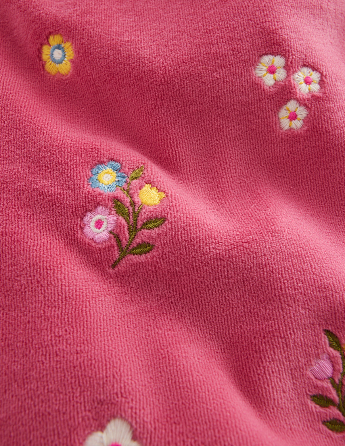 Velours-Jogginghose mit weitem Bein-Rosa, Stickerei-3