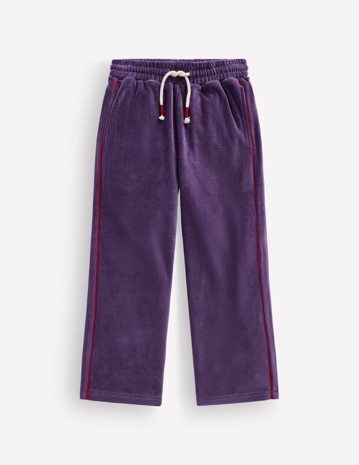 Velours-Jogginghose mit weitem Bein-Mystisches Violett