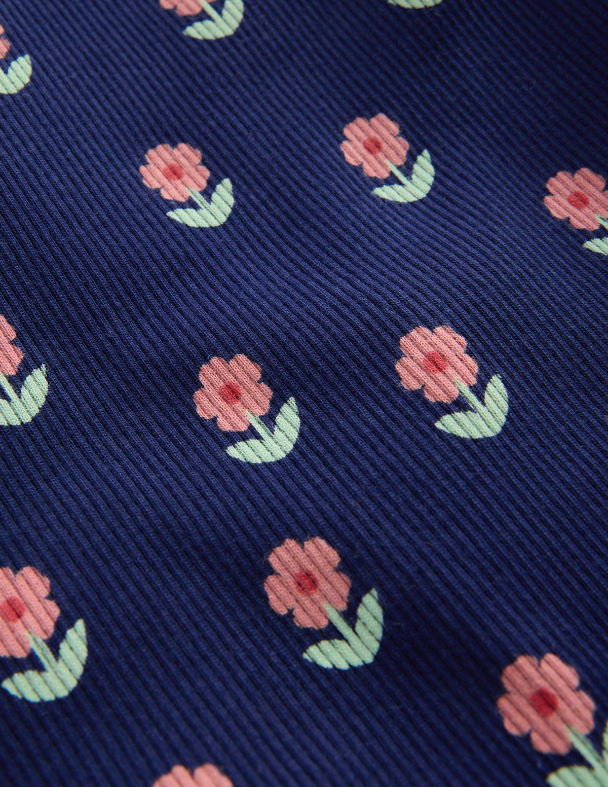 Oberteil mit Rollkragen und Spitzenbesatz-Marineblau Blumenstempel - Image 3