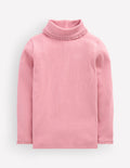 Oberteil mit Rollkragen und Spitzenbesatz-Vintage-Rosa