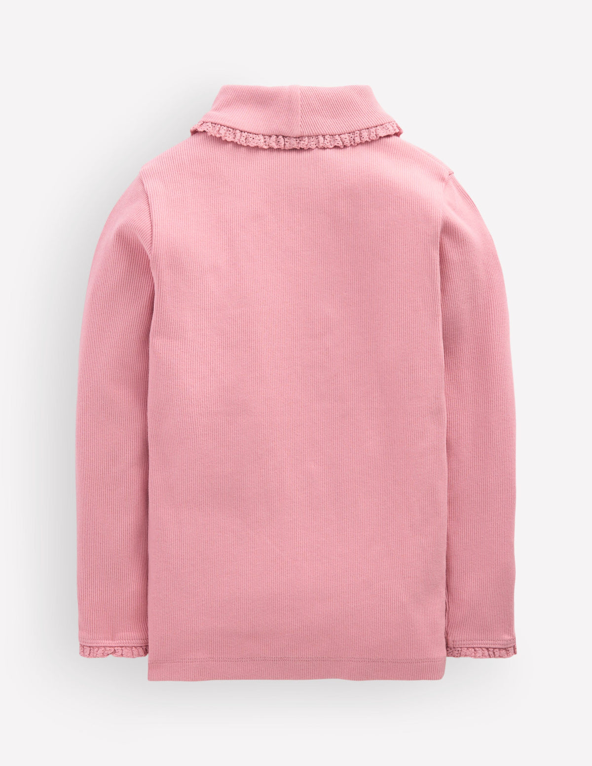 Oberteil mit Rollkragen und Spitzenbesatz-Vintage-Rosa-2