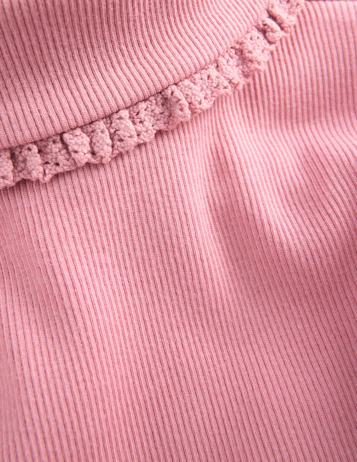Oberteil mit Rollkragen und Spitzenbesatz-Vintage-Rosa-3
