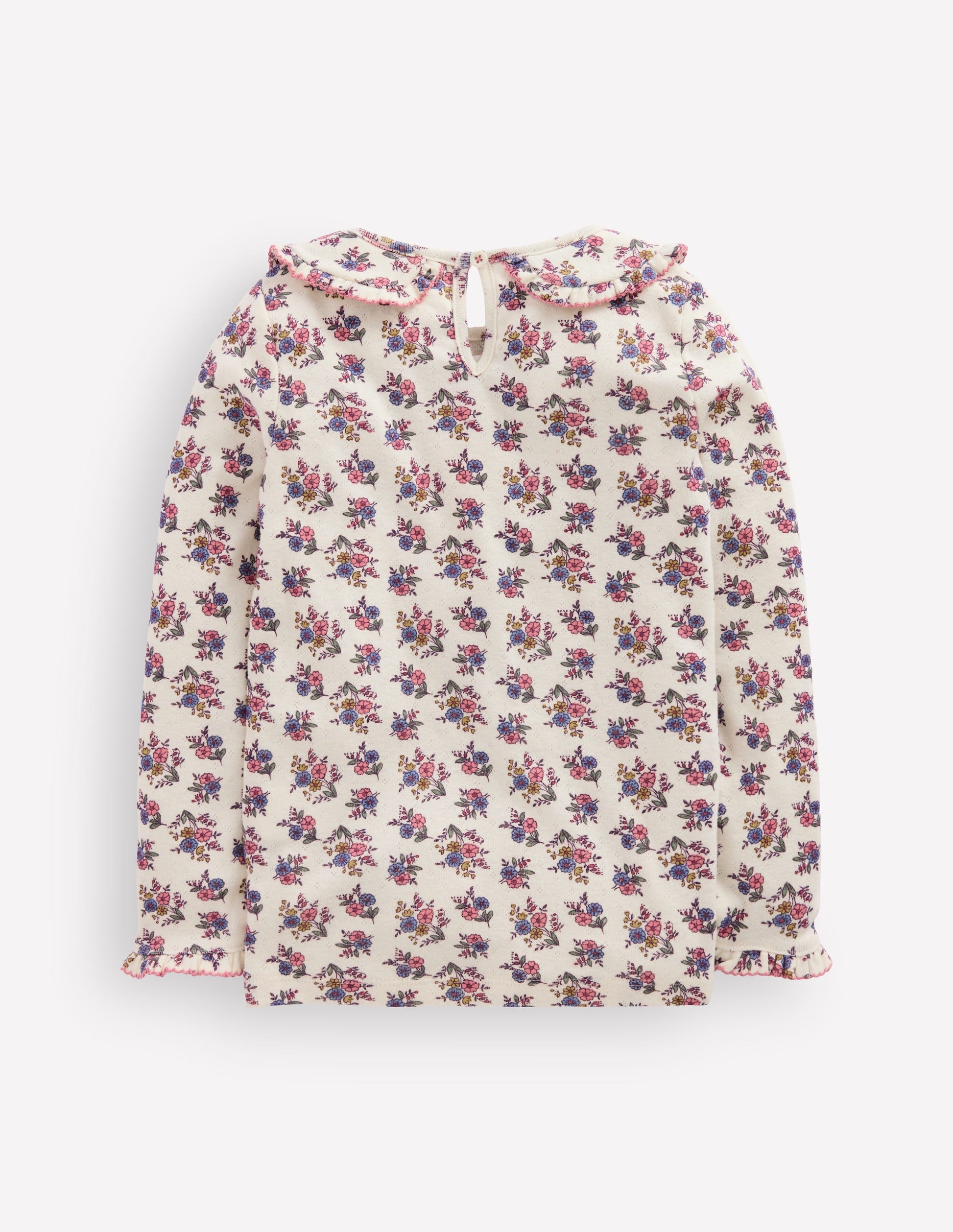 Collared Pointelle Top-Papyrus Sprouting Garden-4