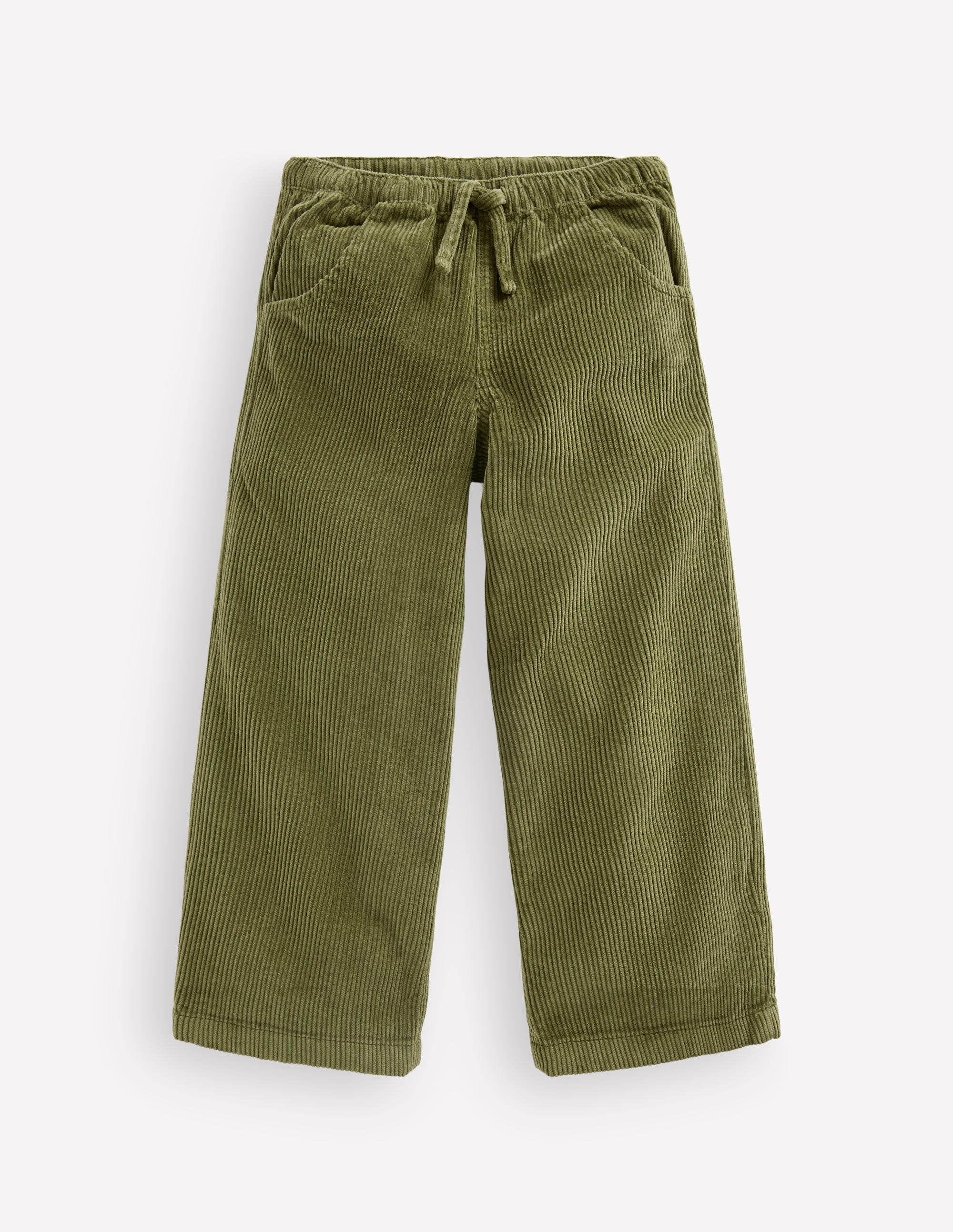 Cordhose mit Kordelzug-Olivgrün Cord - Image 3