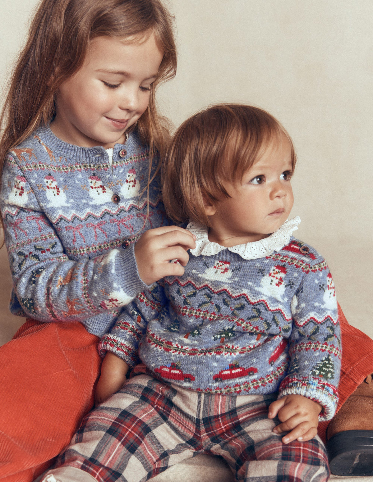Edie Fair-Isle-Strickjacke-Gletscherblau Verschneite Weihnachten-3
