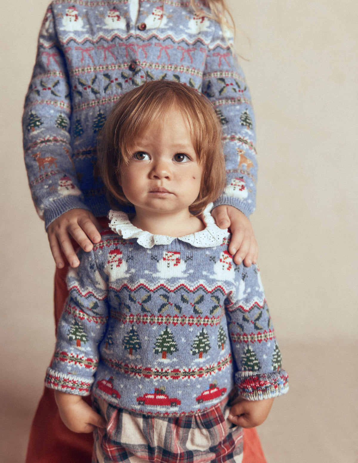 Edie Fair-Isle-Strickjacke-Gletscherblau Verschneite Weihnachten-4