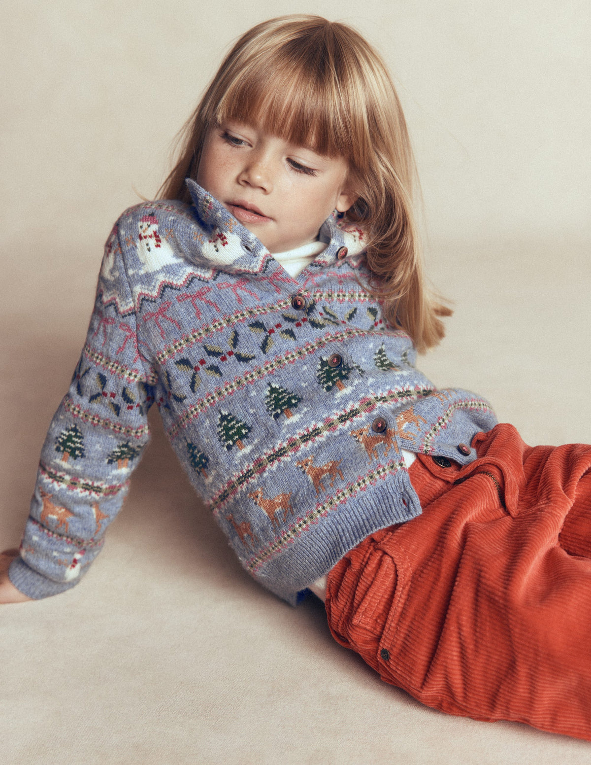 Edie Fair-Isle-Strickjacke-Gletscherblau Verschneite Weihnachten-5