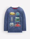 T-Shirt vorne & hinten-Roboterblau Autos