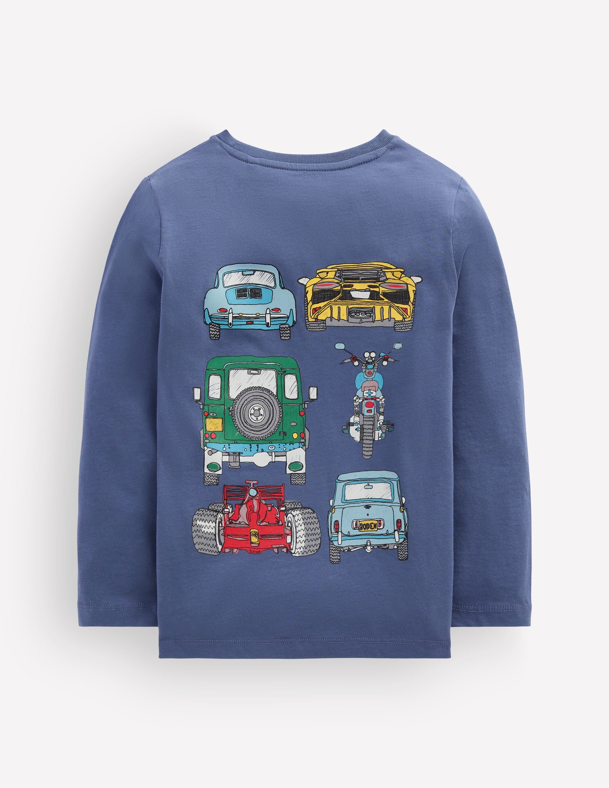 T-Shirt vorne & hinten-Roboterblau Autos - Image 2
