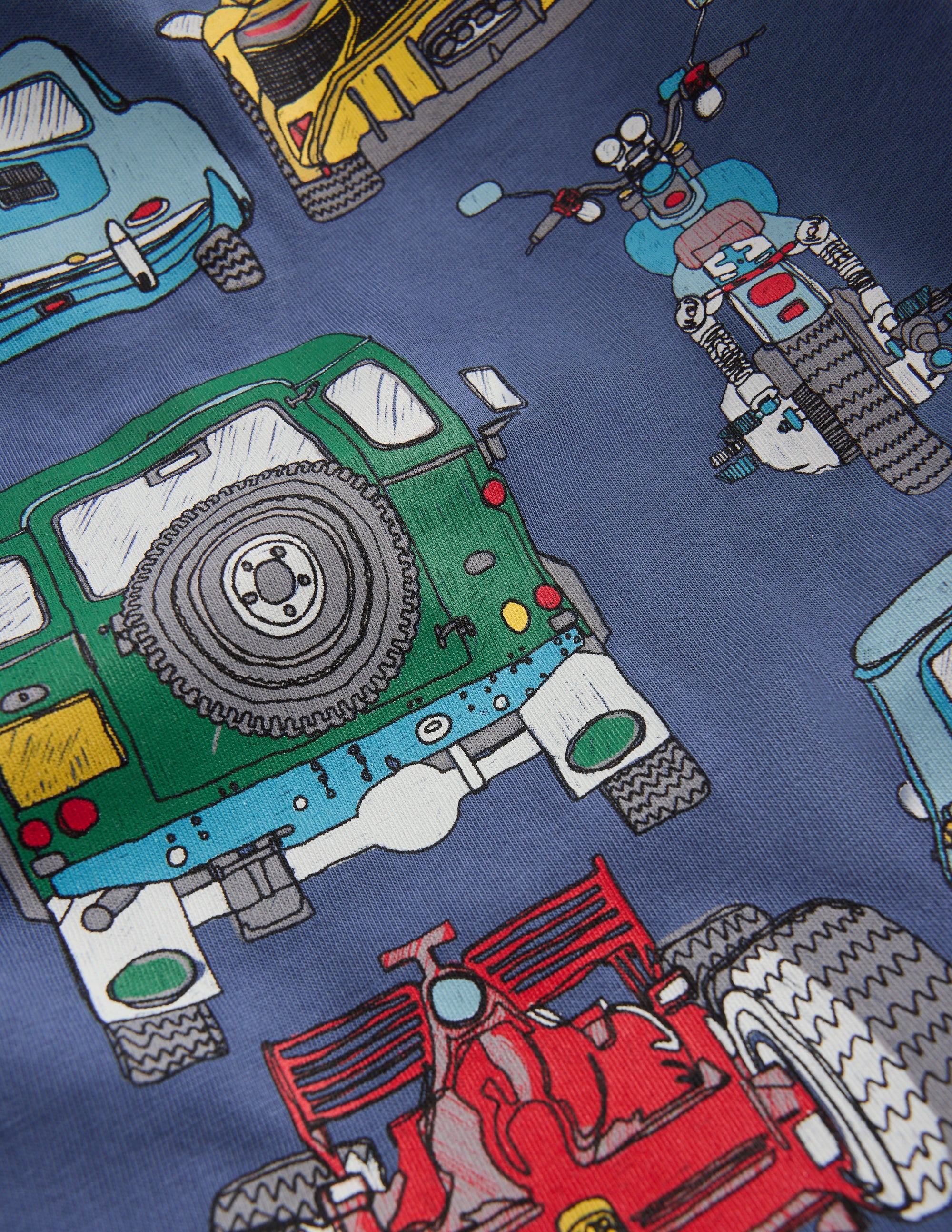 T-Shirt vorne & hinten-Roboterblau Autos - Image 3