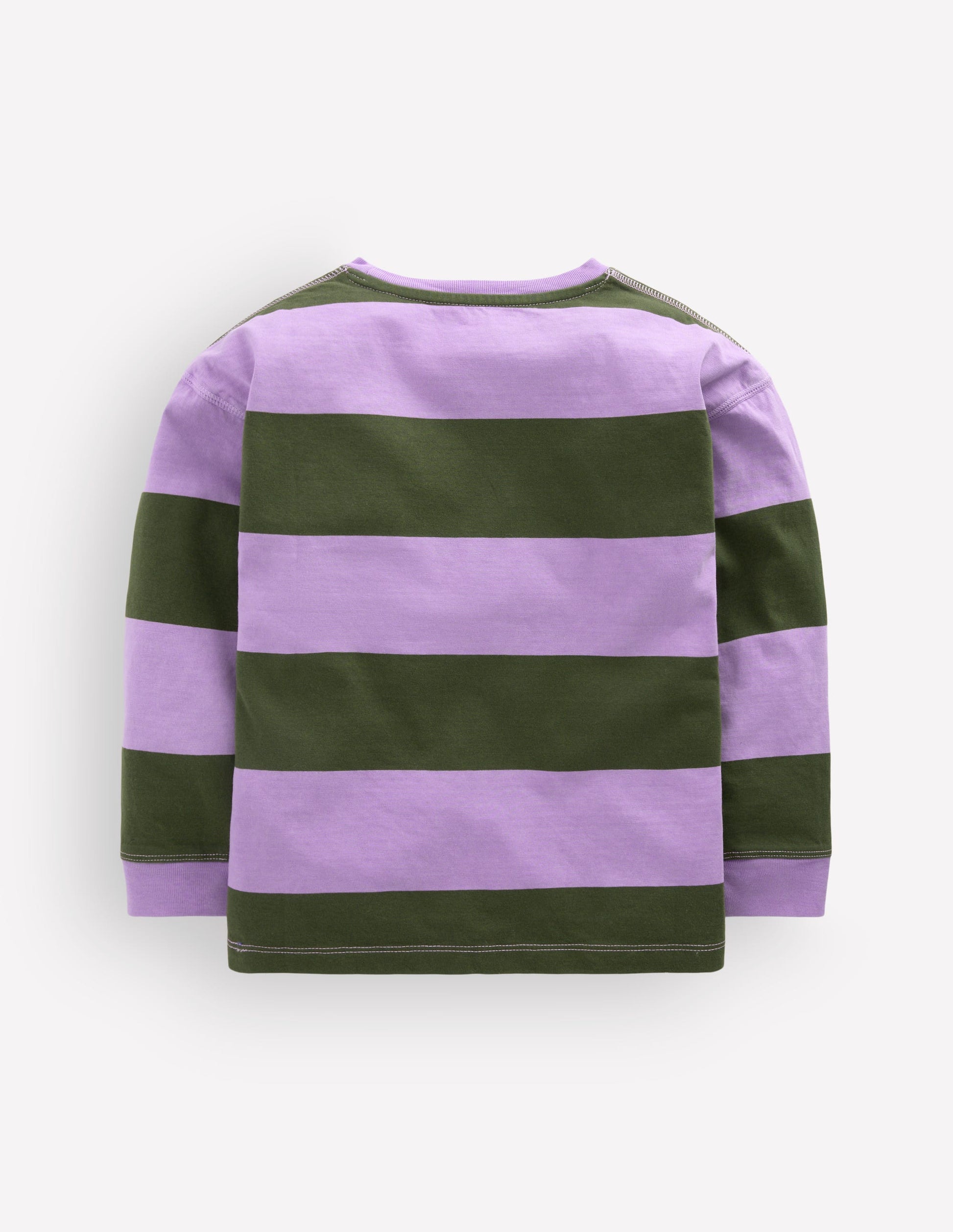 T-shirt teint en pièce à manches longues-Vert Brunswick/violet floral-3