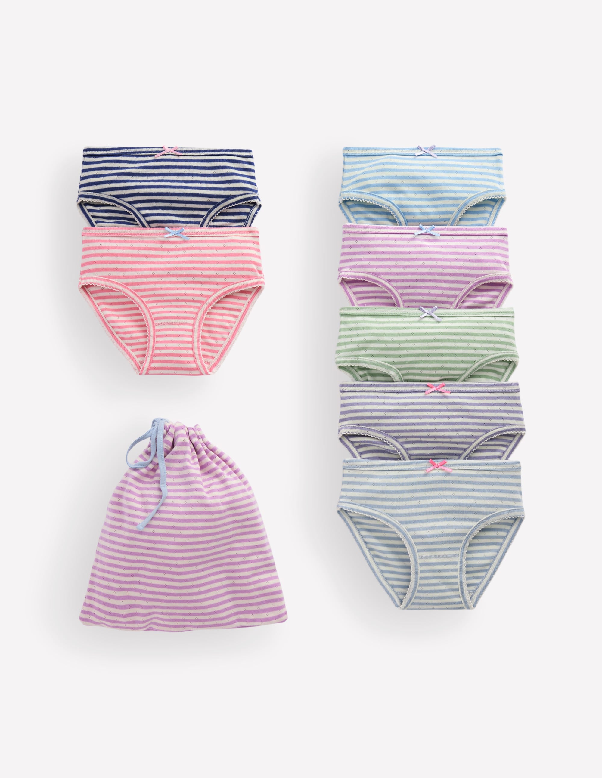 Pointelle-Unterhosen im 7er-Pack-Bunt Streifen - Image 1