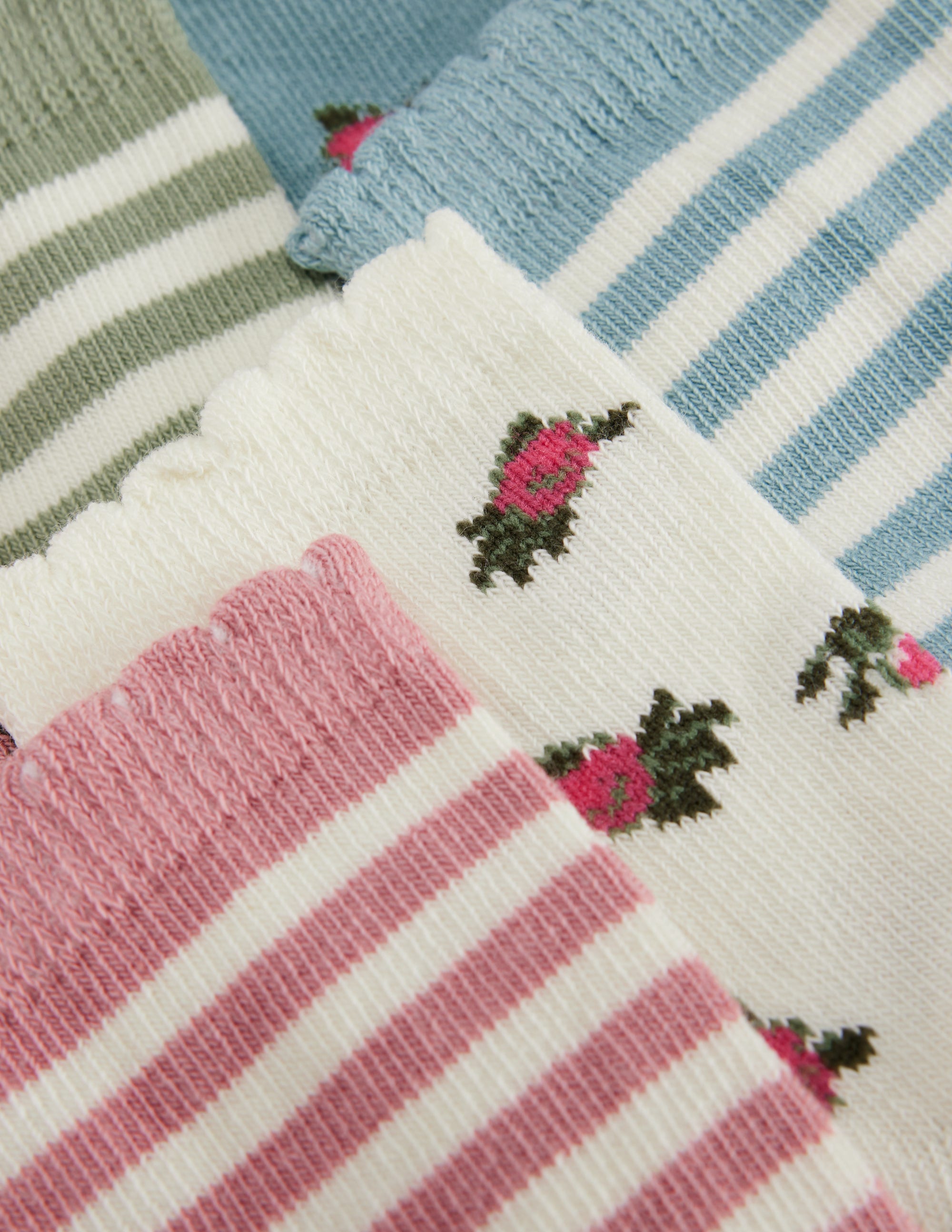 7 paires de chaussettes bébé-Rayé à Fleurs - Image 2