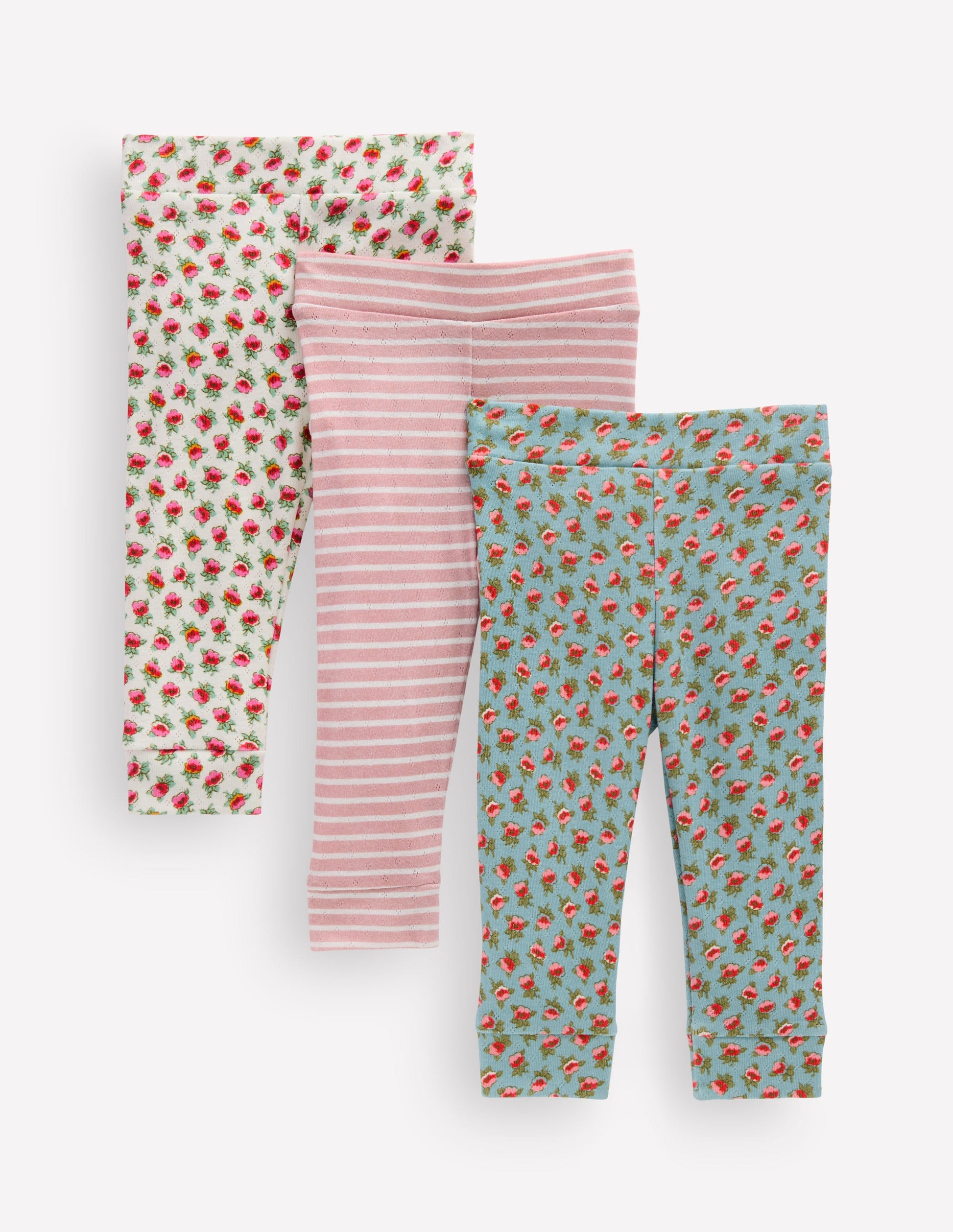 3 leggings en pointelle-Bunt Floral-2