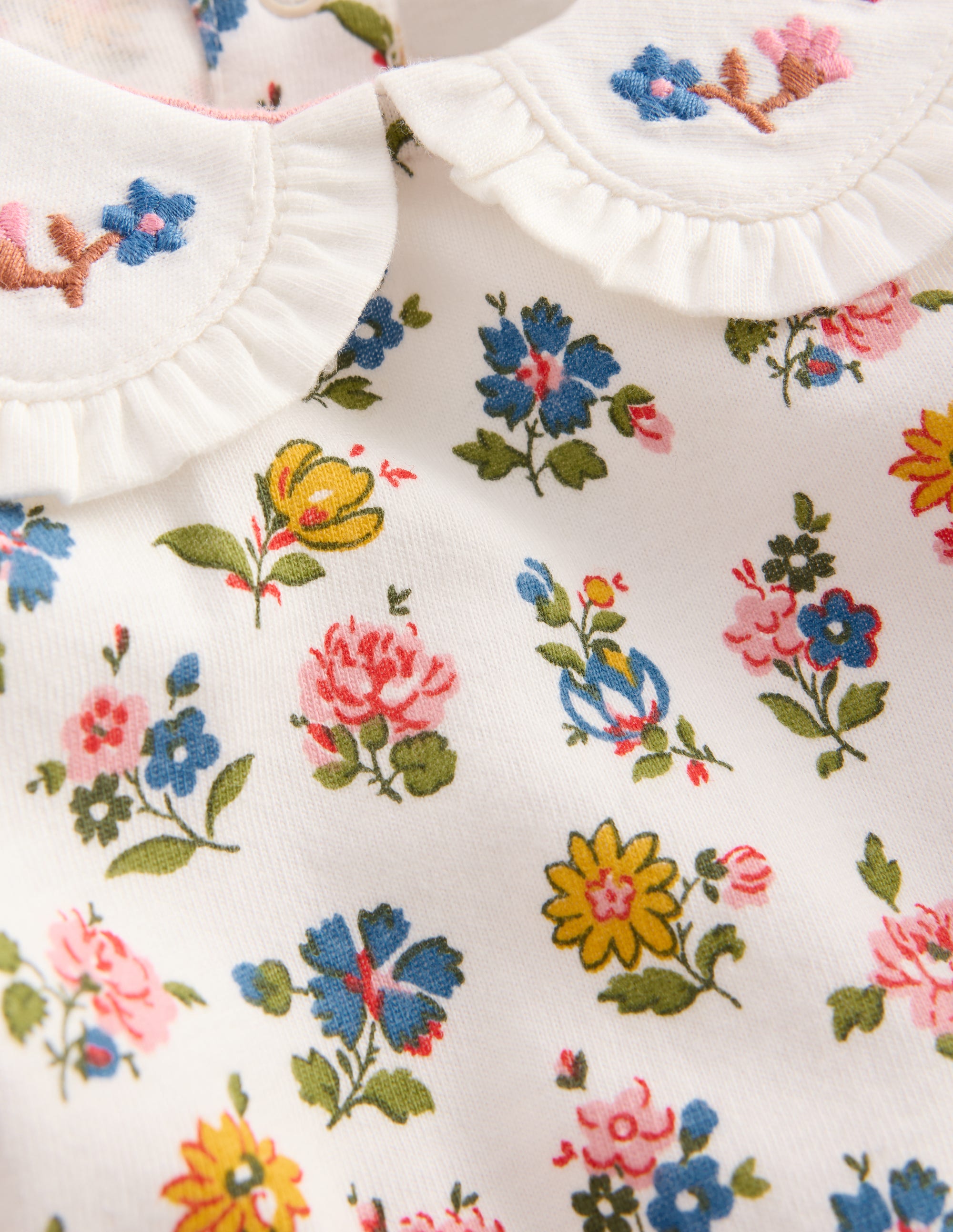 Ensemble à col en jersey-Motif petites fleurs bleu - Image 3