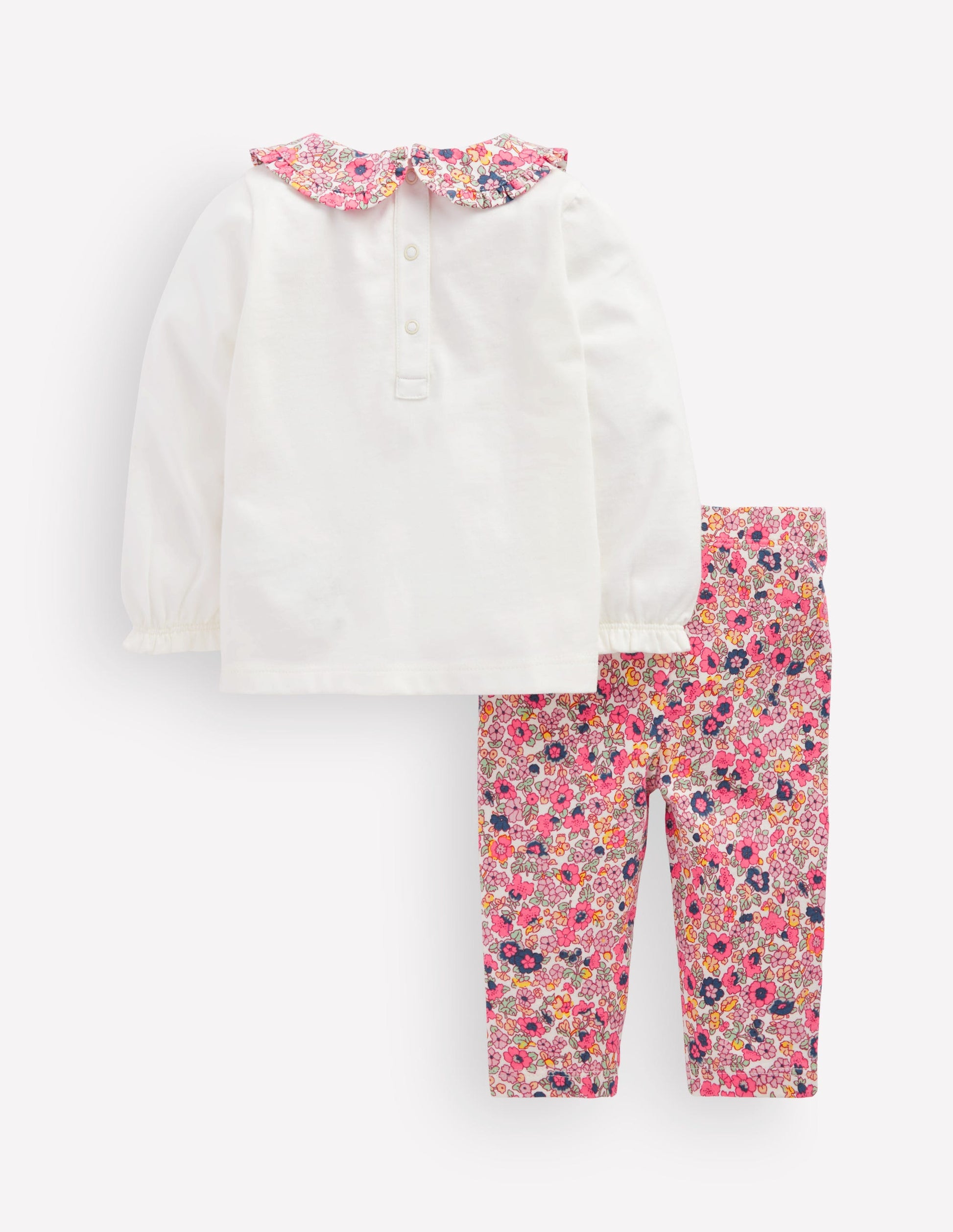 Collared Jersey Set-Multi Ditsy Floral-2