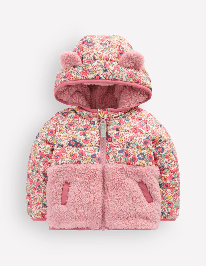 Borg-Jacke-Bunt Kleines Blumenmuster