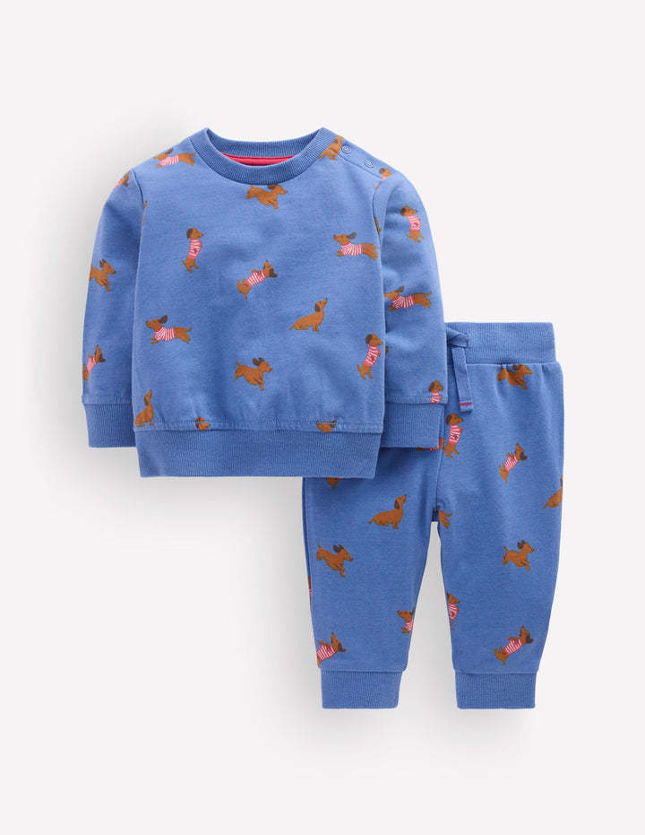 Sweatshirt-Spielset-Blau Dackel
