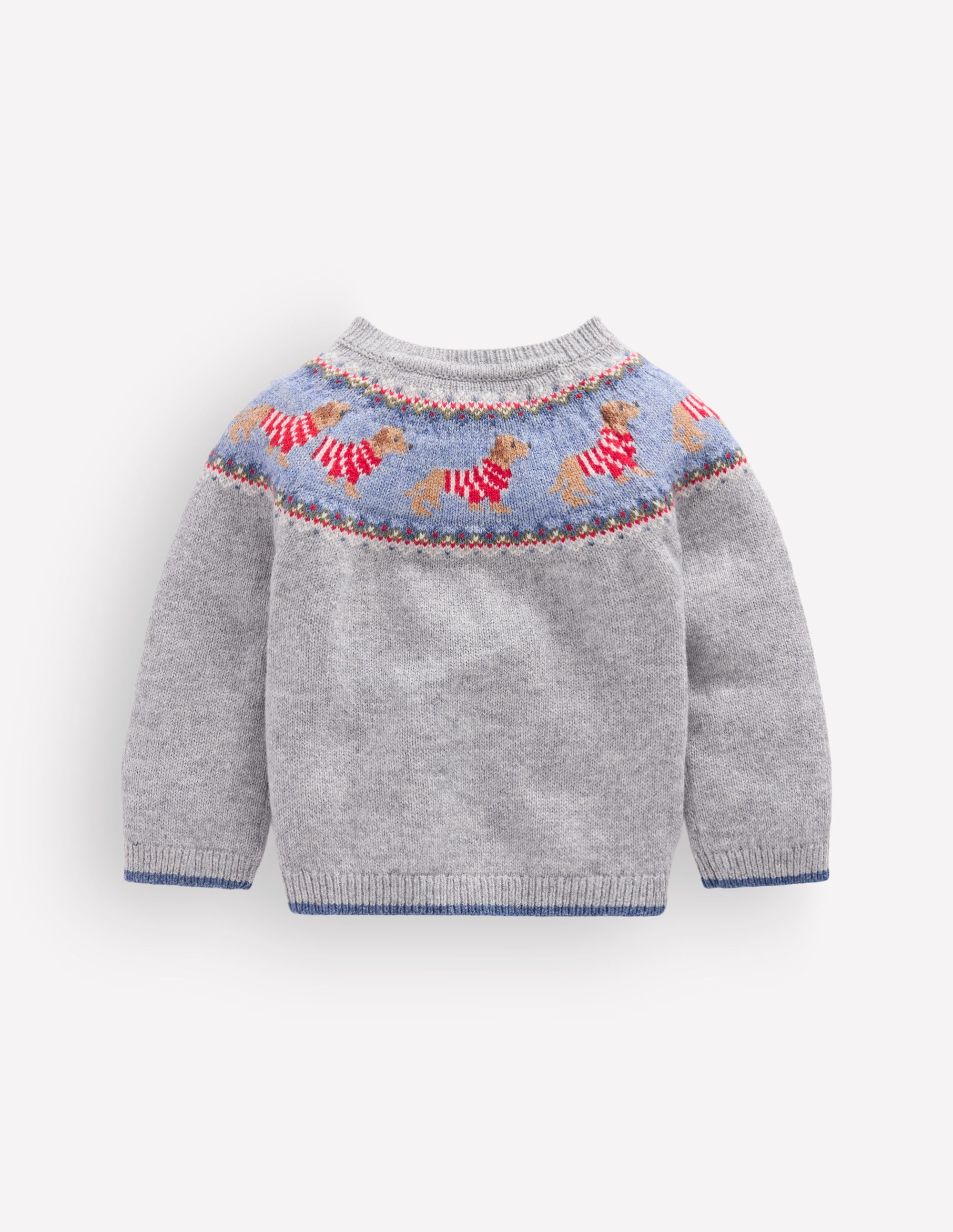 Pull motif jacquard-Chiot gris chiné - Image 2
