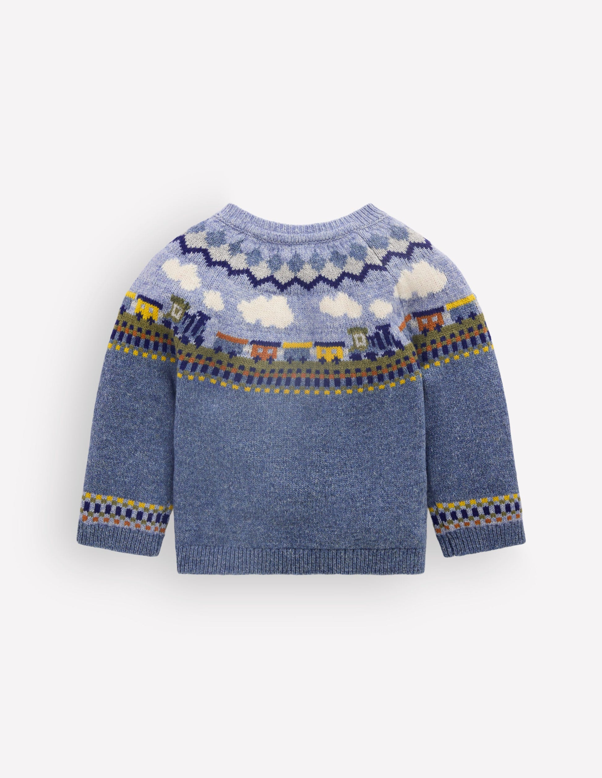 Fair-Isle-Pullover-Gletscherblau Meliert Zug-3