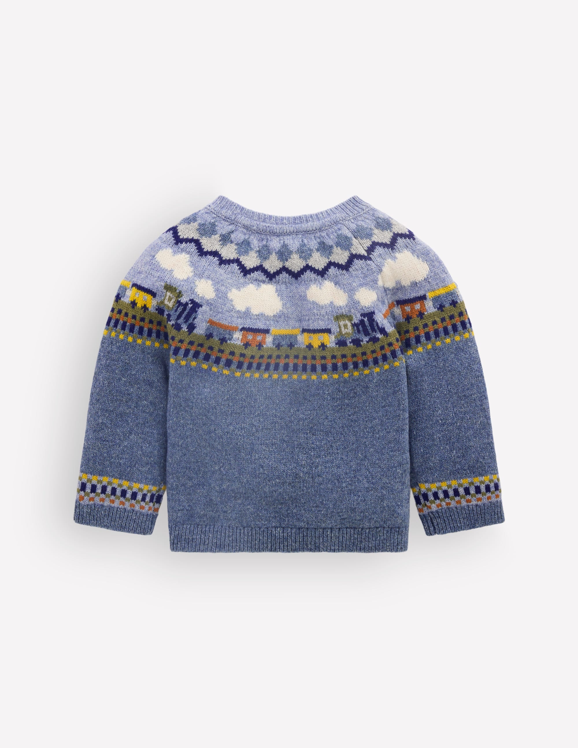 Fair-Isle-Pullover-Gletscherblau Meliert Zug - Image 3