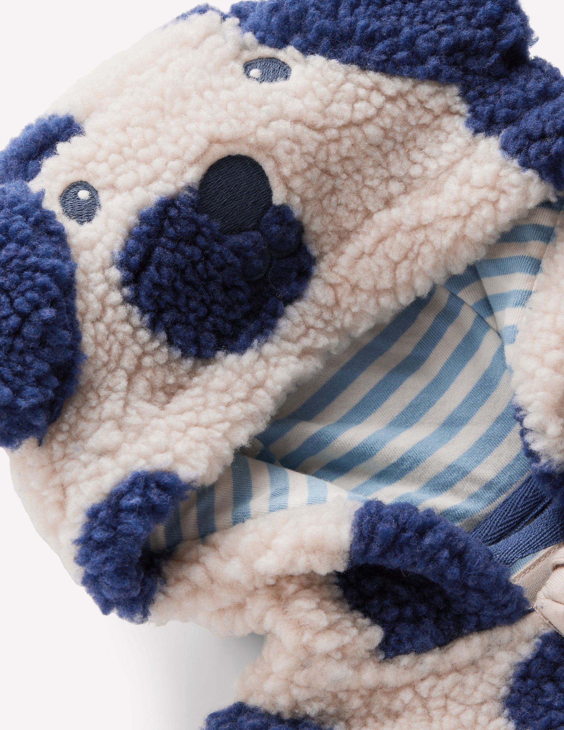 Novelty Cosy Borg Jacket-Navy & Ivory Dog-4