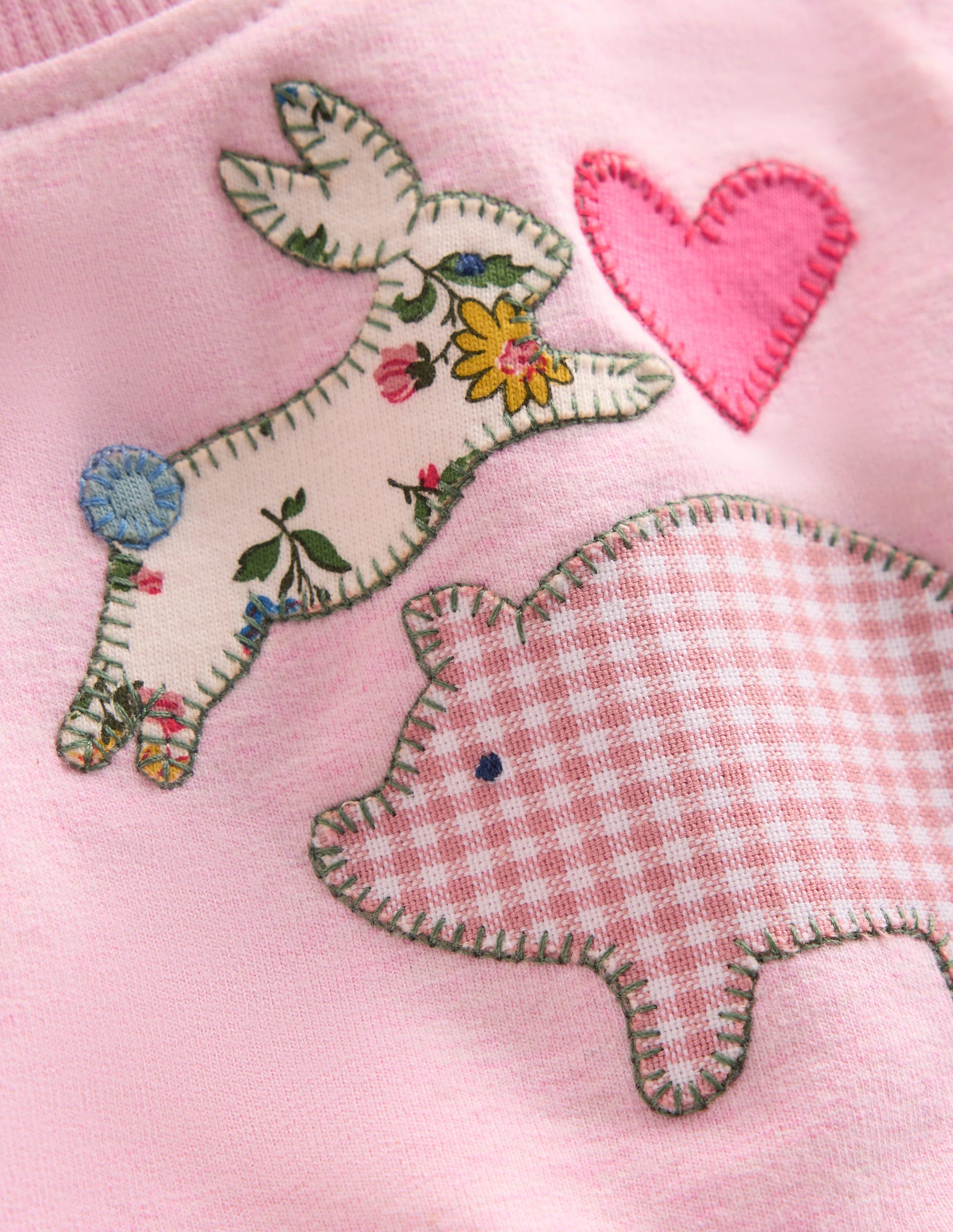 Ensemble avec sweat à appliqués-Ferme rose clair-3