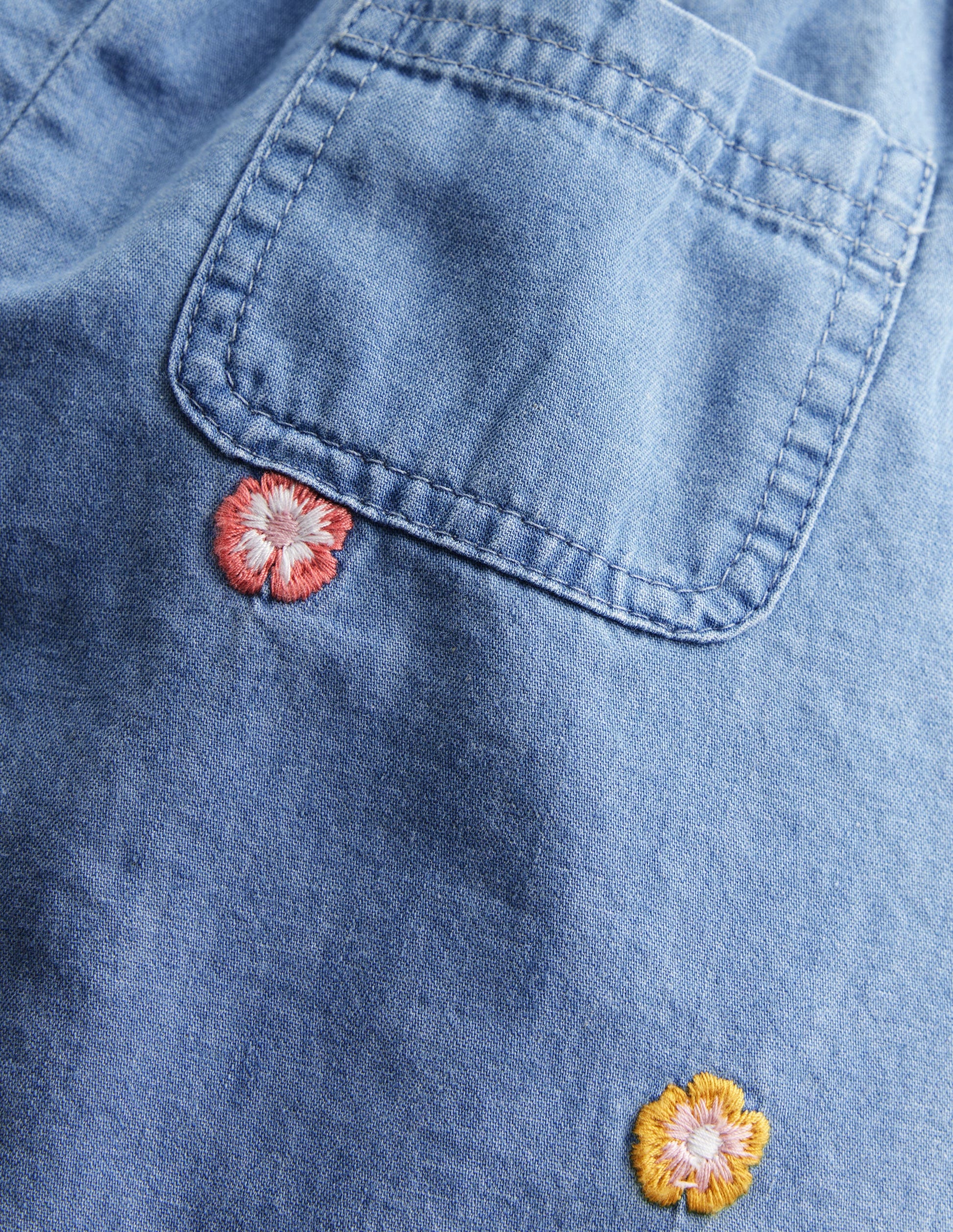 Bestickte Chambray-Hose-Bestickt Chambray-3