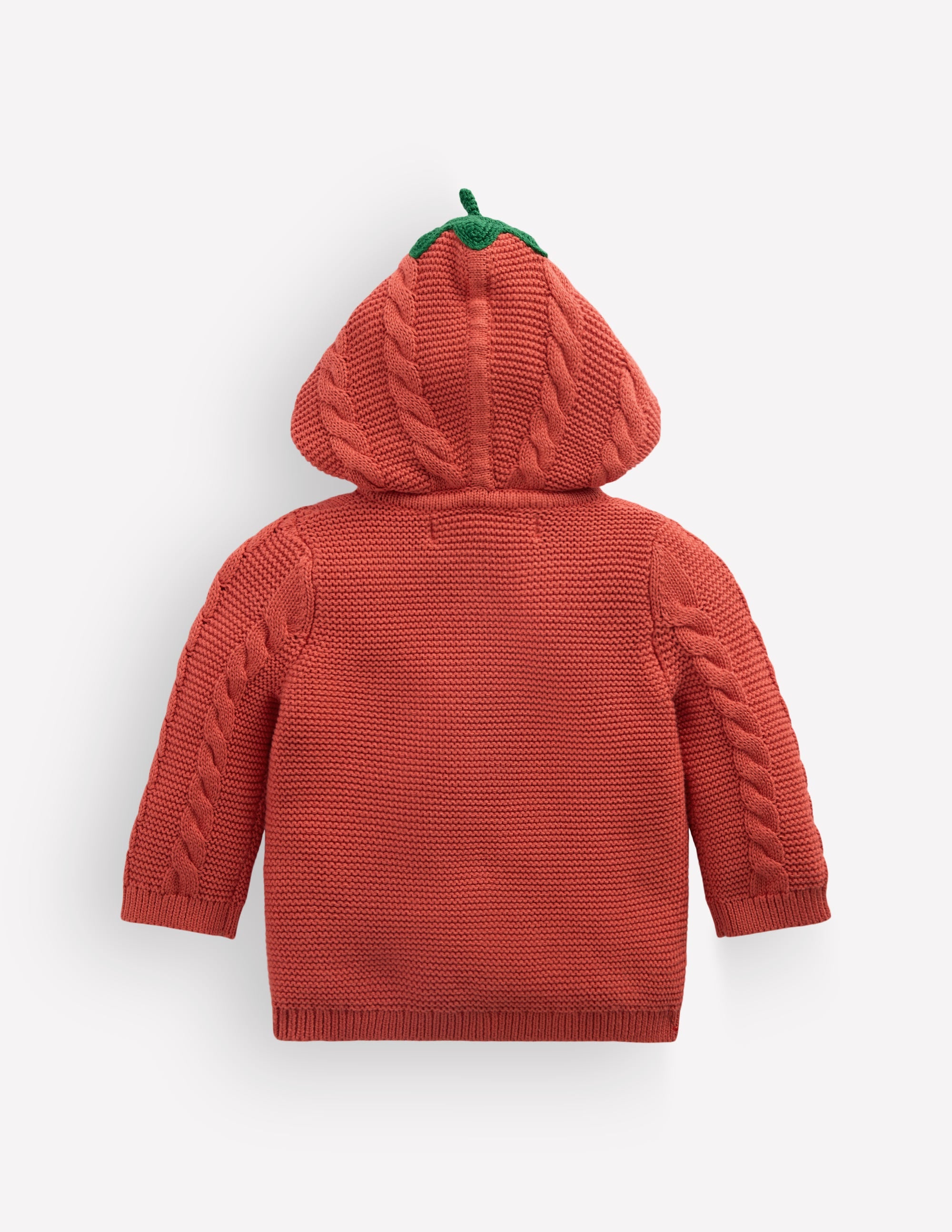 Originelle, gestrickte Baumwolljacke-Terrakotta-Ton Kürbis - Image 5