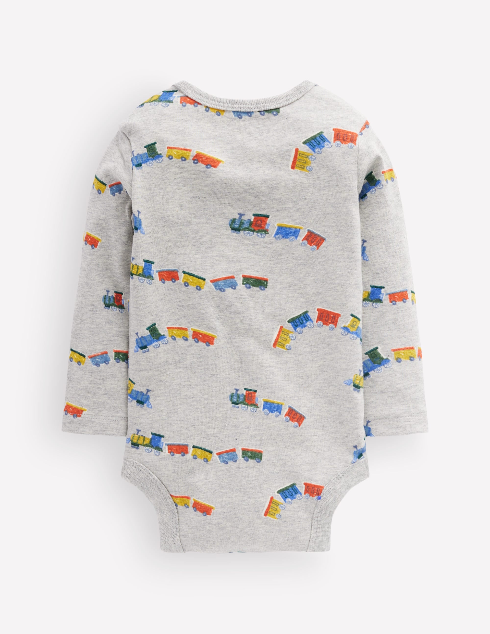 3 bodies en coton-Trains gris chiné - Image 2