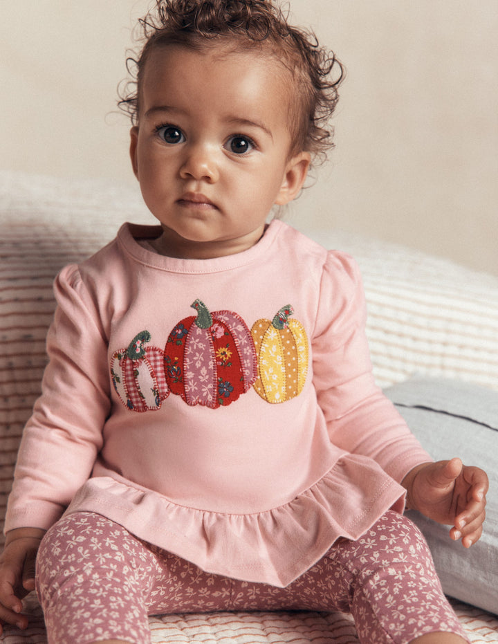 Jersey-Spielset mit Applikation-Rosa Patchwork Kürbisse