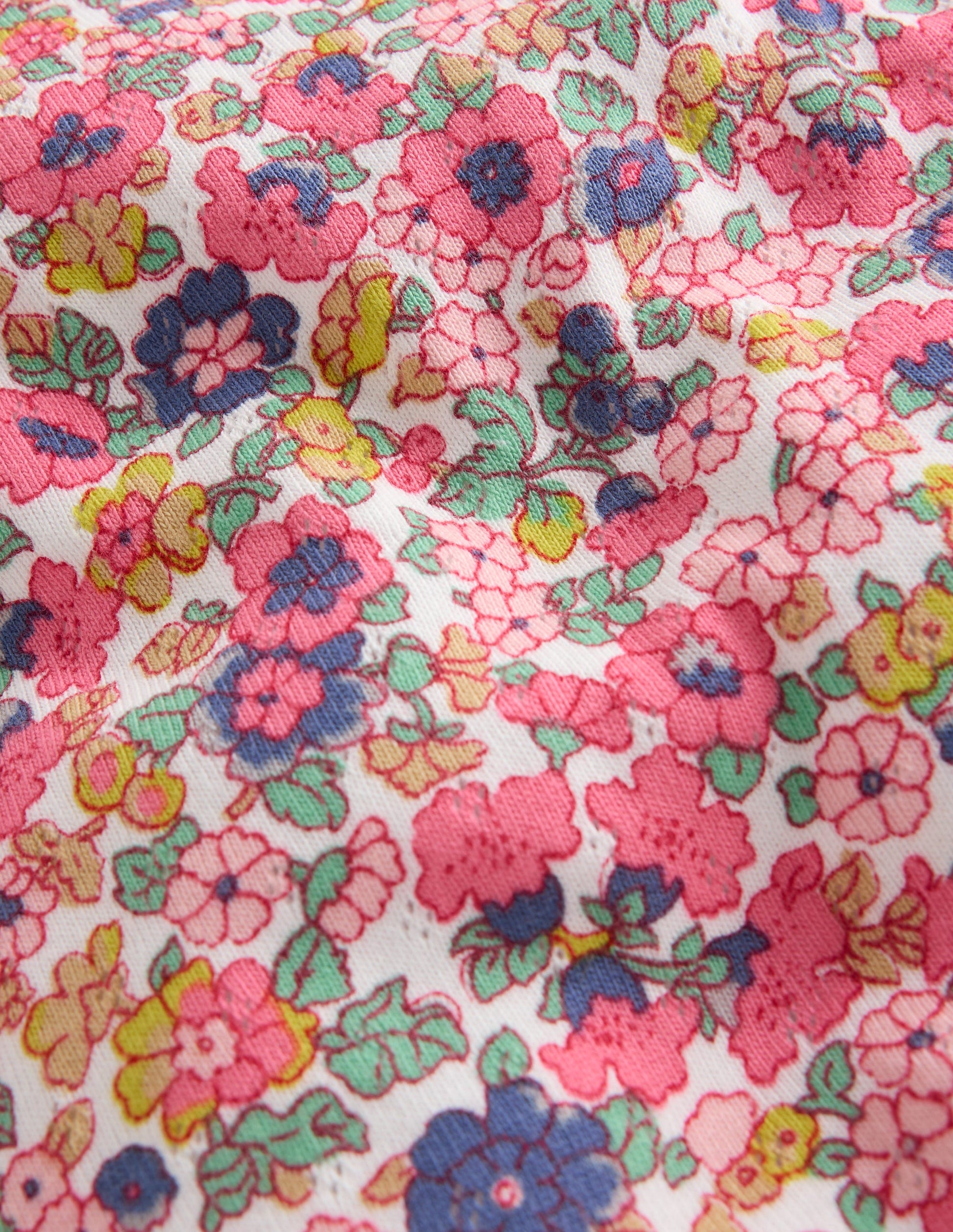 Ensemble en coton et pointelle-Motif petites fleurs multi-3