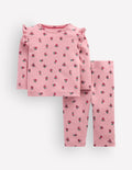 Pointelle-Set aus Baumwolle-Rosa Blumenmuster