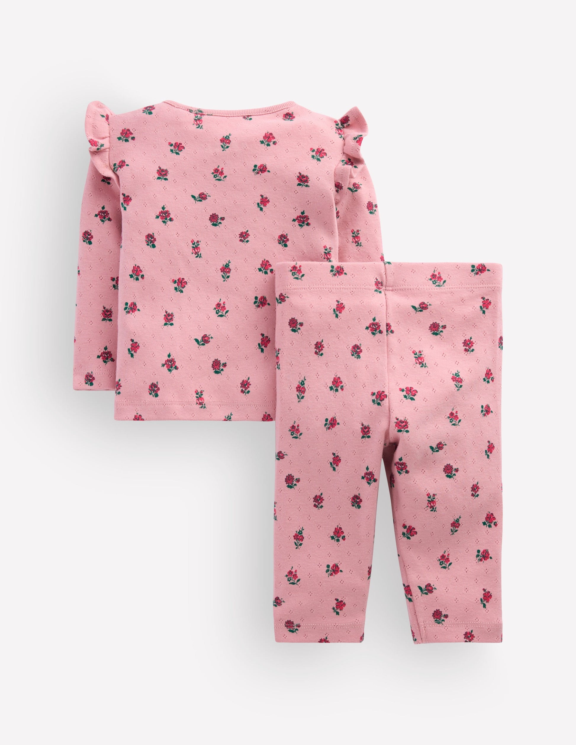 Pointelle-Set aus Baumwolle-Rosa Blumenmuster-2