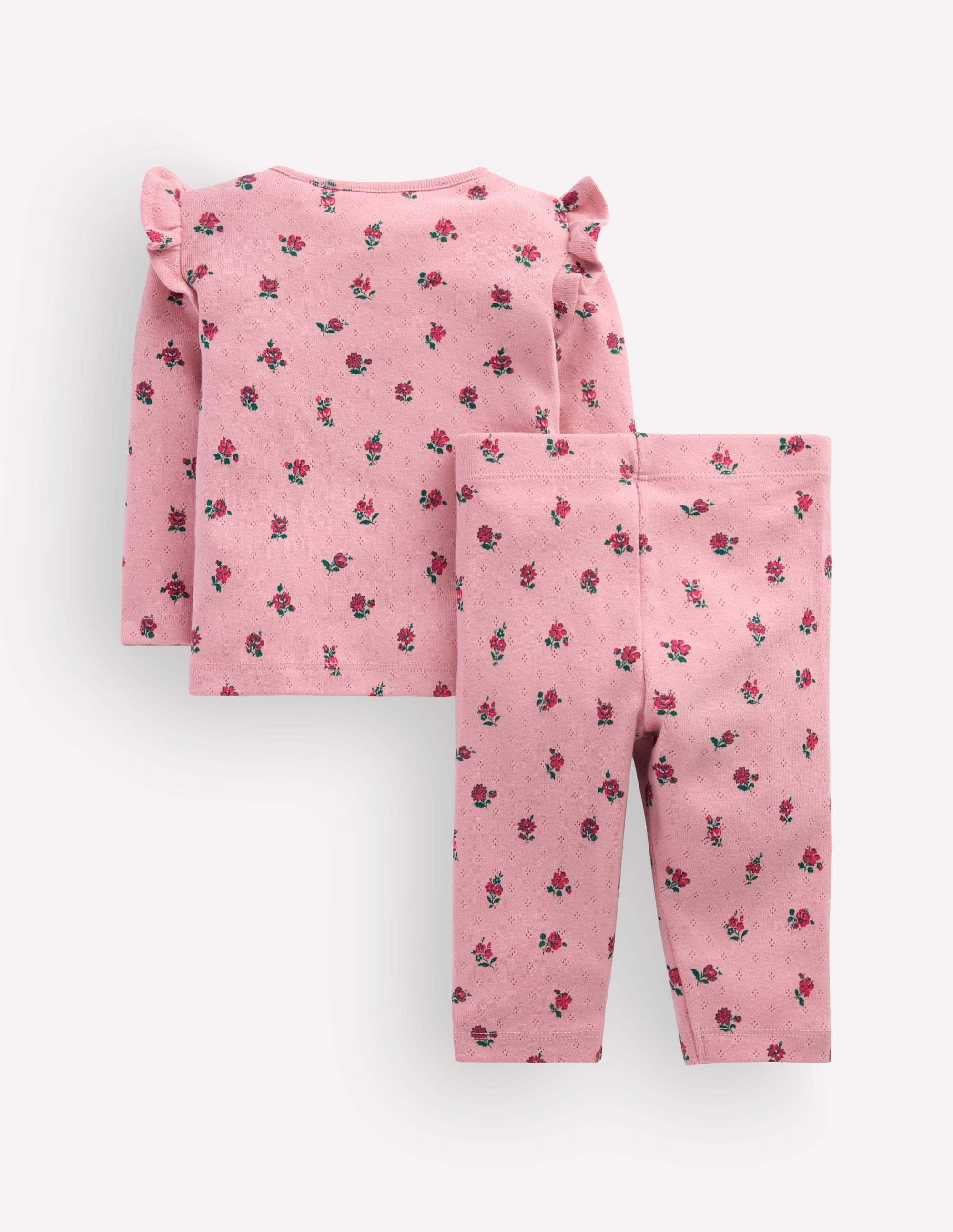 Pointelle-Set aus Baumwolle-Rosa Blumenmuster - Image 2