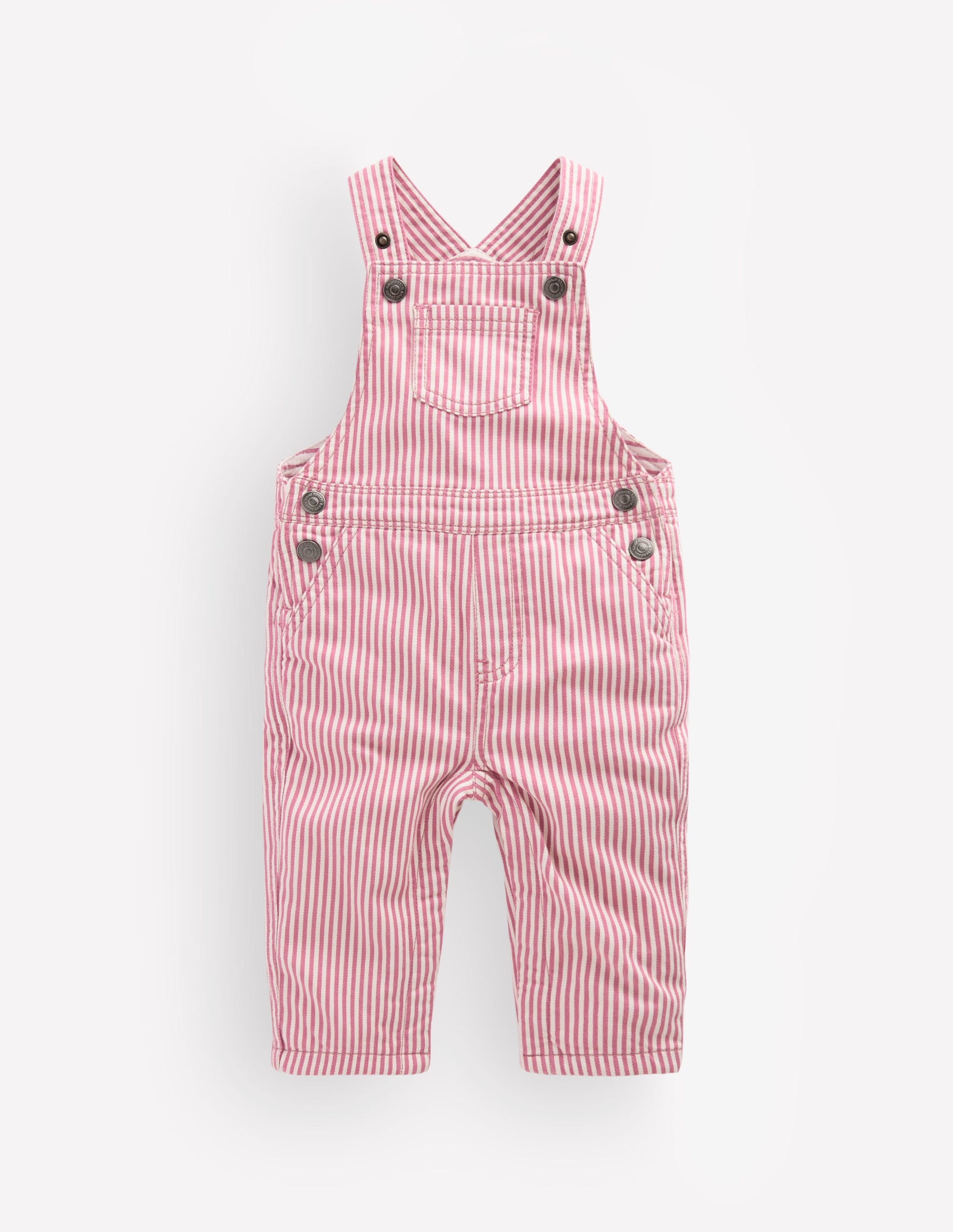 Salopette tissée-Rayé rose-1