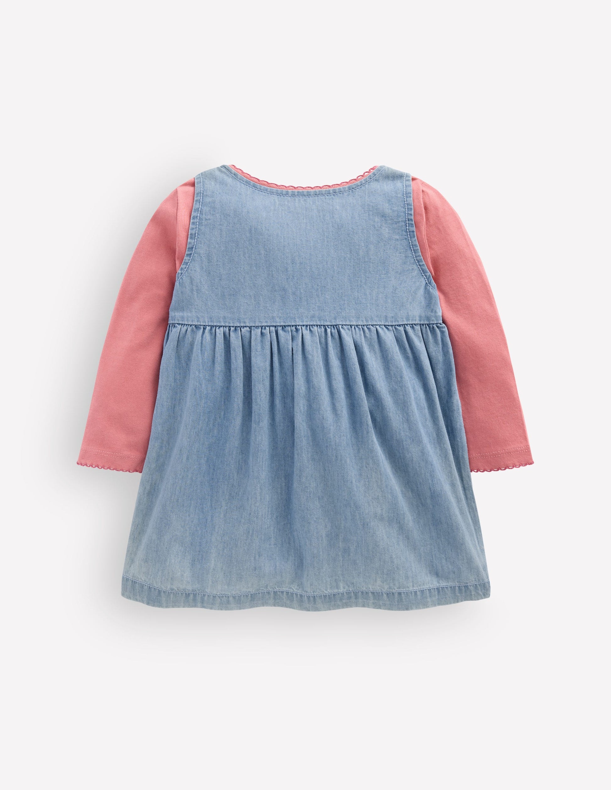 Ensemble avec robe chasuble brodée-Chambray brodé-2