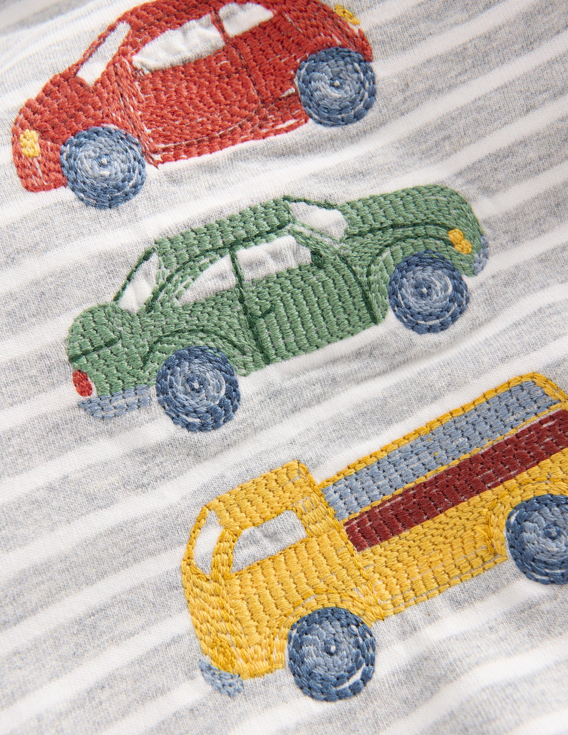 Ensemble en jersey à appliqué-Voitures vertes-2