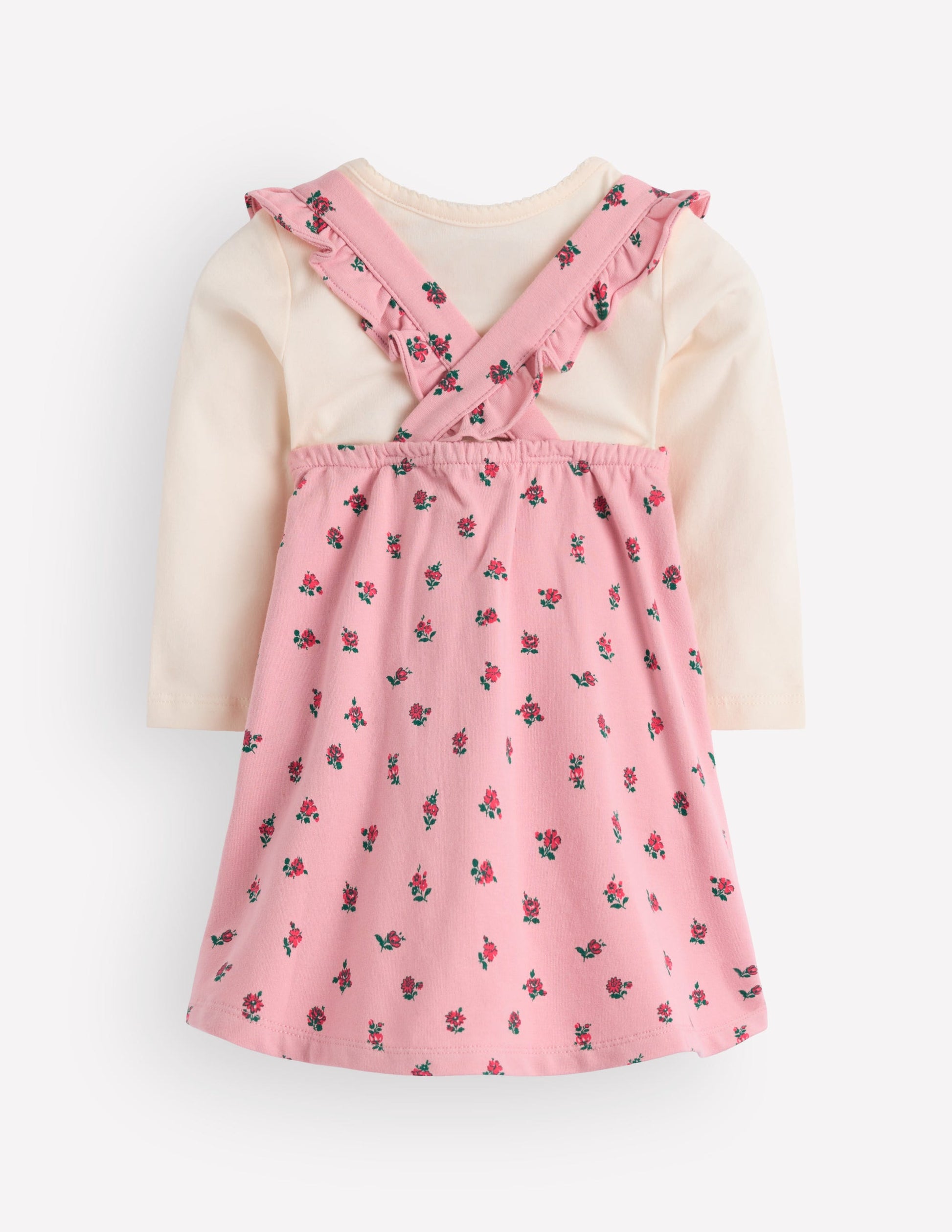 Schürzenkleid-Set aus Jersey-Rosa Kleine Vintage-Rosen-2