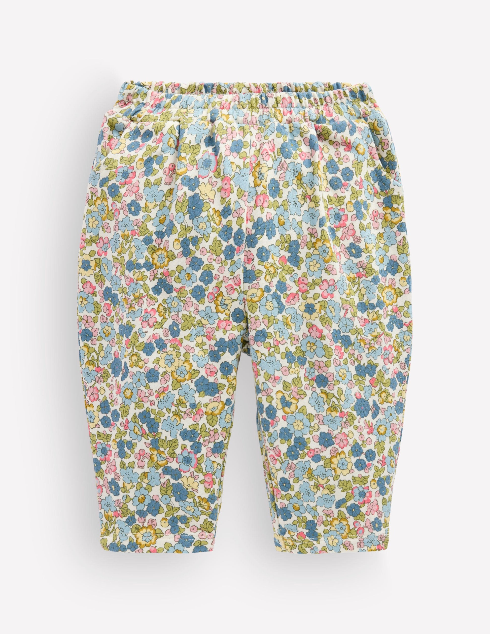 Jersey Pull-on Trousers-Blue Ditsy Floral-1