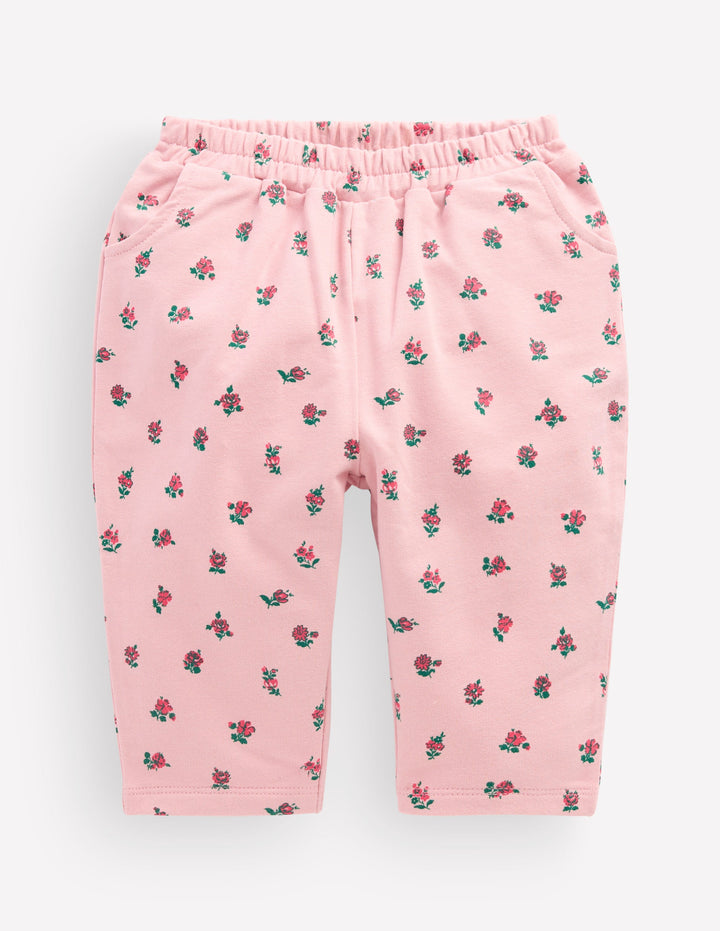 Jerseyhose zum Hineinschlüpfen-Rosa Vintage Kleines Blumenmuster
